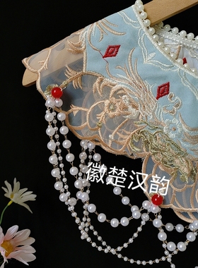 汉服云肩明制重工绣花手工白菜古风原创设计汉服拍照配饰