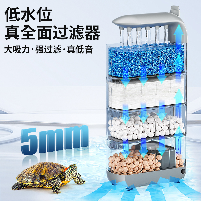 龟缸过滤器低水位过滤养龟专用过滤循环系统乌龟吸便器乌龟过滤器-图0