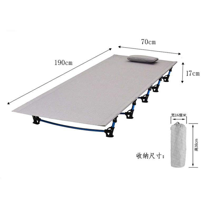 户外行军床便携可折叠单人床沙滩野营办公午休闲床加宽铝合金床 - 图3