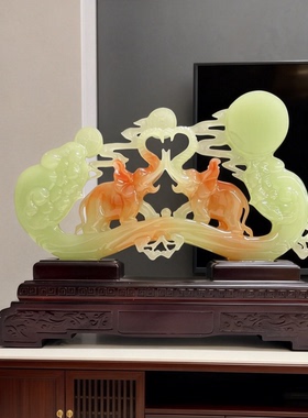 吉祥如意象摆件玉象工艺品摆件