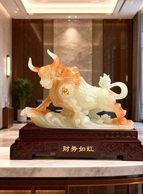办公室桌牛势如虹装饰高端大气