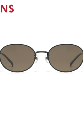 JINS睛姿太阳眼镜金属椭圆小框老钱风防晒墨镜防紫外线UMF26S113