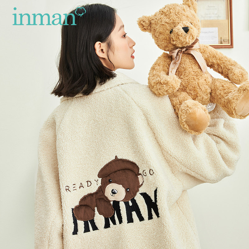 茵曼短款羊羔绒2022春季新款夹克 茵曼筱茵短外套