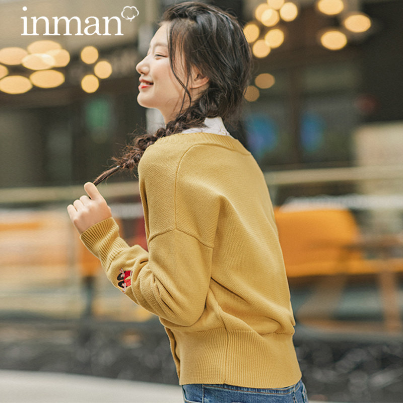 茵曼旗舰店针织2020新款短款潮开衫 茵曼筱茵毛衣