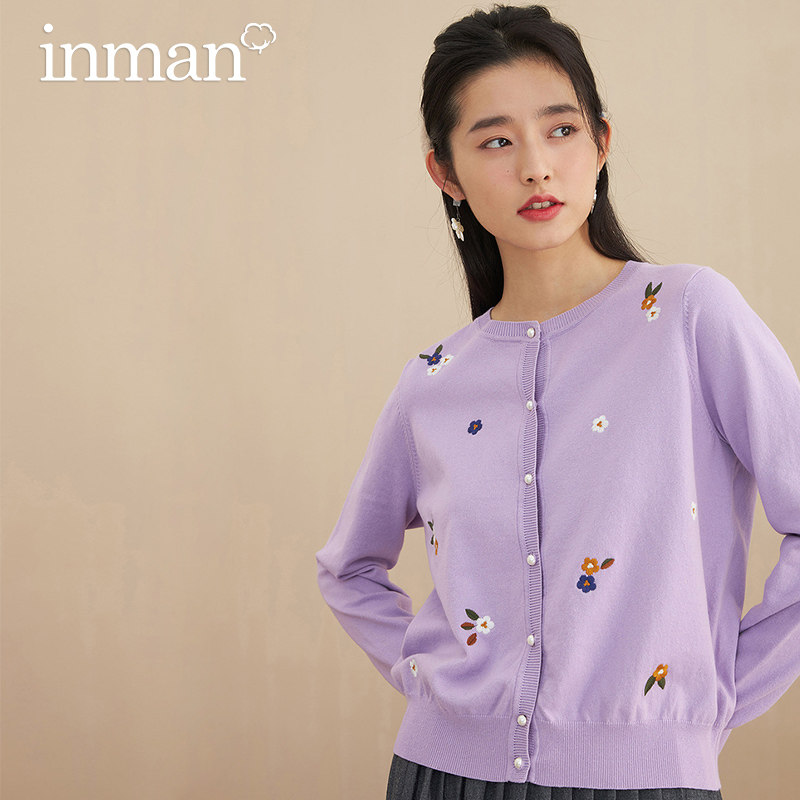 茵曼针织开衫女2022春装新款毛衣 茵曼筱茵毛针织衫