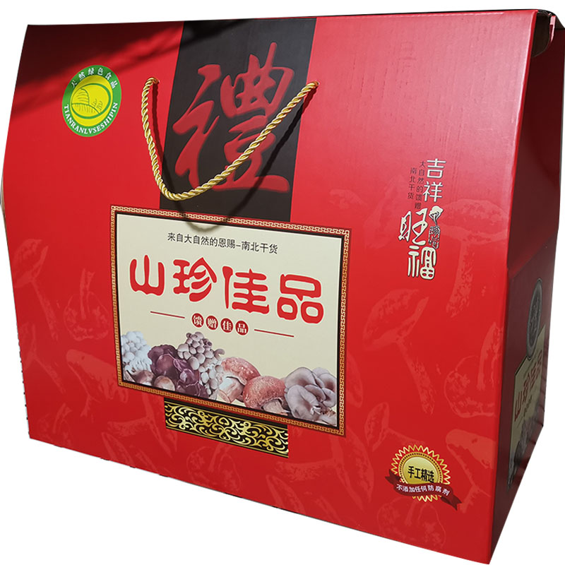 山珍礼盒 食用菌土蜂蜜灵芝天麻食用菌农产品礼盒大礼包 - 图0