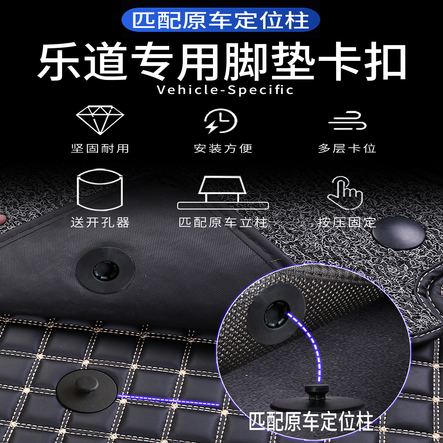 福睿佳乐道L60脚垫卡扣L90专用原车tpe地垫用品汽车配件固定替换,淘宝优惠券,粉丝福利购,淘宝优惠卷