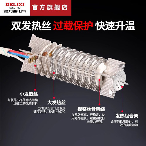 德力西电气热风枪塑料焊枪配件发热丝电热芯数显1600W2000W电热丝 - 图2