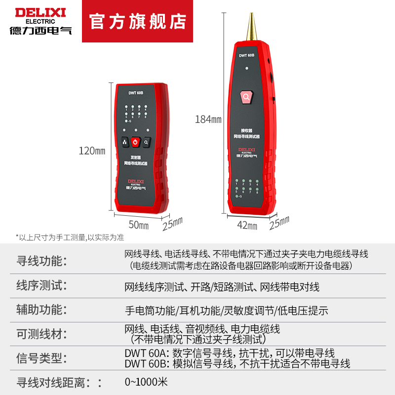 德力西多功能巡寻线仪抗干扰电话网线查线器网络测线仪 - 图2