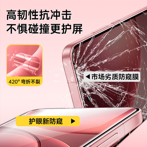 【二代护眼防窥】适用oppofindx9钢化膜findx9pro手机膜x8/9s防窥膜x7x6贴膜reno14/13/12保护膜Findx9ultra - 图3