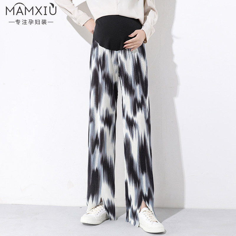 妈妈秀孕妇阔腿裤秋季新款花裤子 妈妈秀孕妇阔腿裤