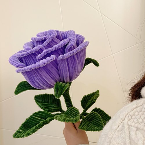 巨型玫瑰花扭扭棒花束diy手工编织材料包自制仿绒花永生花送闺蜜 - 图3