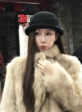 千金风黑色蝴蝶结系带小礼帽女秋季简约优雅盆帽帽子
