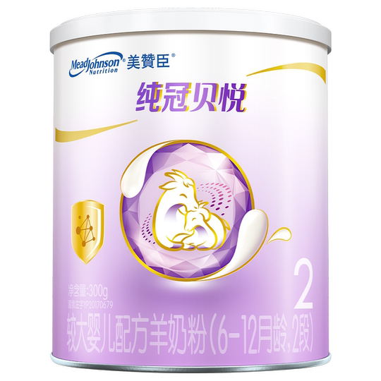 【百补】美赞臣纯冠贝悦2段6-12月婴幼儿配方羊奶粉300g*1罐