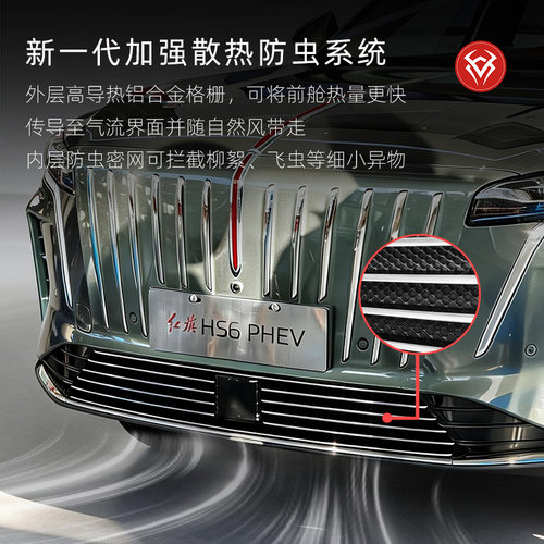 适用2026款红旗hs6phev防虫网hs6前脸中网外观改装件汽车用品配件 - 图1