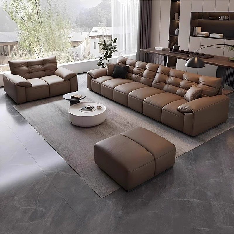 馨佰利真皮沙发2026年新款家居极简家用客厅大象耳朵直排皮艺沙发,淘宝优惠券,粉丝福利购,淘宝优惠卷