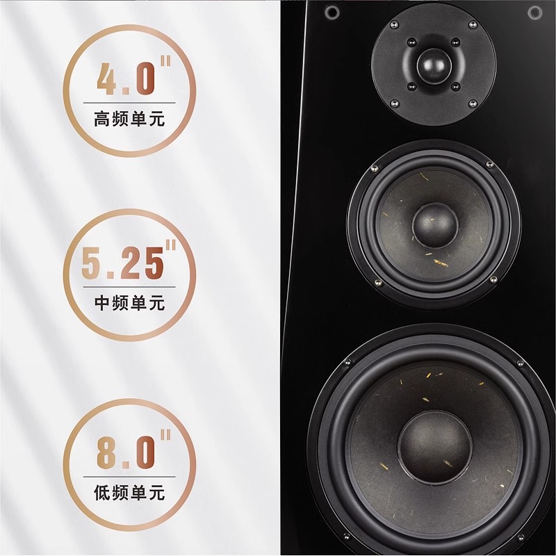 发烧hifi无源音箱高保真8寸三分频书架家庭影院木质家用音响前置 - 图1