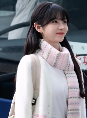 田曦薇同款围巾少女感