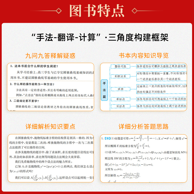 2024新版高考数学圆锥曲线阶梯框架构建 高中数学圆锥曲线专项突破解题技巧高考数学压轴大题练习题册高考复习资料书育甲高考 - 图1