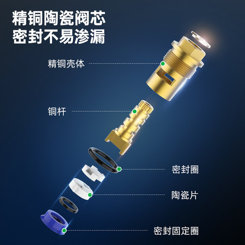 伟星角阀 全铜加厚主体 厨房热水器马桶冷热水通用快开三角阀 4分 - 图2