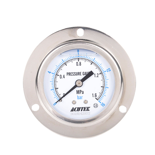 Shanghai axial edge stainless steel shock-resistant pressure gauge