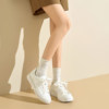 Soft leather soft sole versatile white shoes thick sole lace up casual