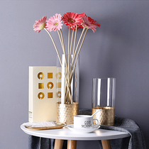 Rose Gold Vase Transparent Fashion Creative Honeycomb Straight Silo Dining Room Table TV Cabinet Decent Board Room Soft-mounted Glass Ornaments