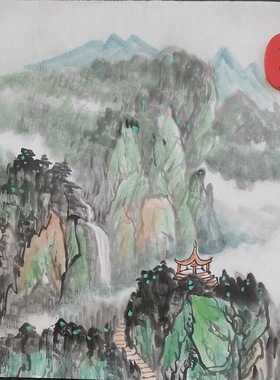 促销特价无款手绘四尺八开约34X34小品国画家居装饰字画RG692204