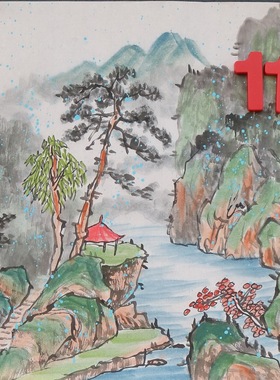 促销特价无款手绘四尺八开约34X34小品国画家居装饰字画RG692209