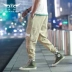 Tide thương hiệu quần yếm nam mùa thu mới giản dị quần nam phiên bản Hàn Quốc của xu hướng lỏng lẻo Harlan thể thao chân chín quần - Quần mỏng quần ống suông nam Quần mỏng