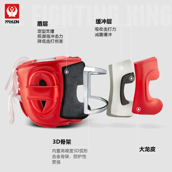 Wulong beam helmet for adults and children boxing head protection Muay Thai protective gear boxing fighting head protection training headgear