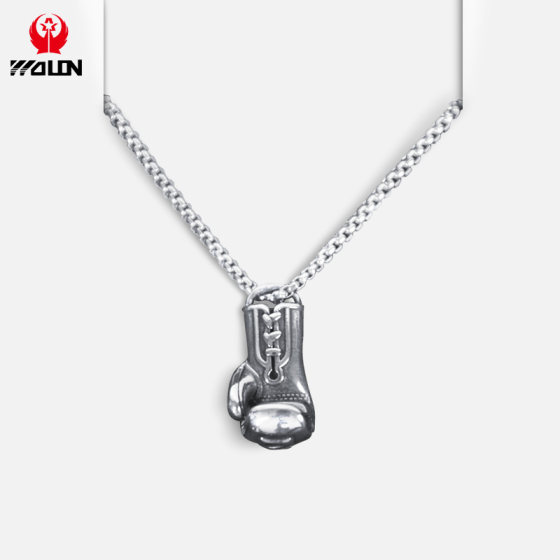 Wulong Boxing Gloves Necklace, Fitness Trendy Brand, Fashion Accessories, Titanium Steel Niche Jewelry, Sports Personalized Necklace Pendant