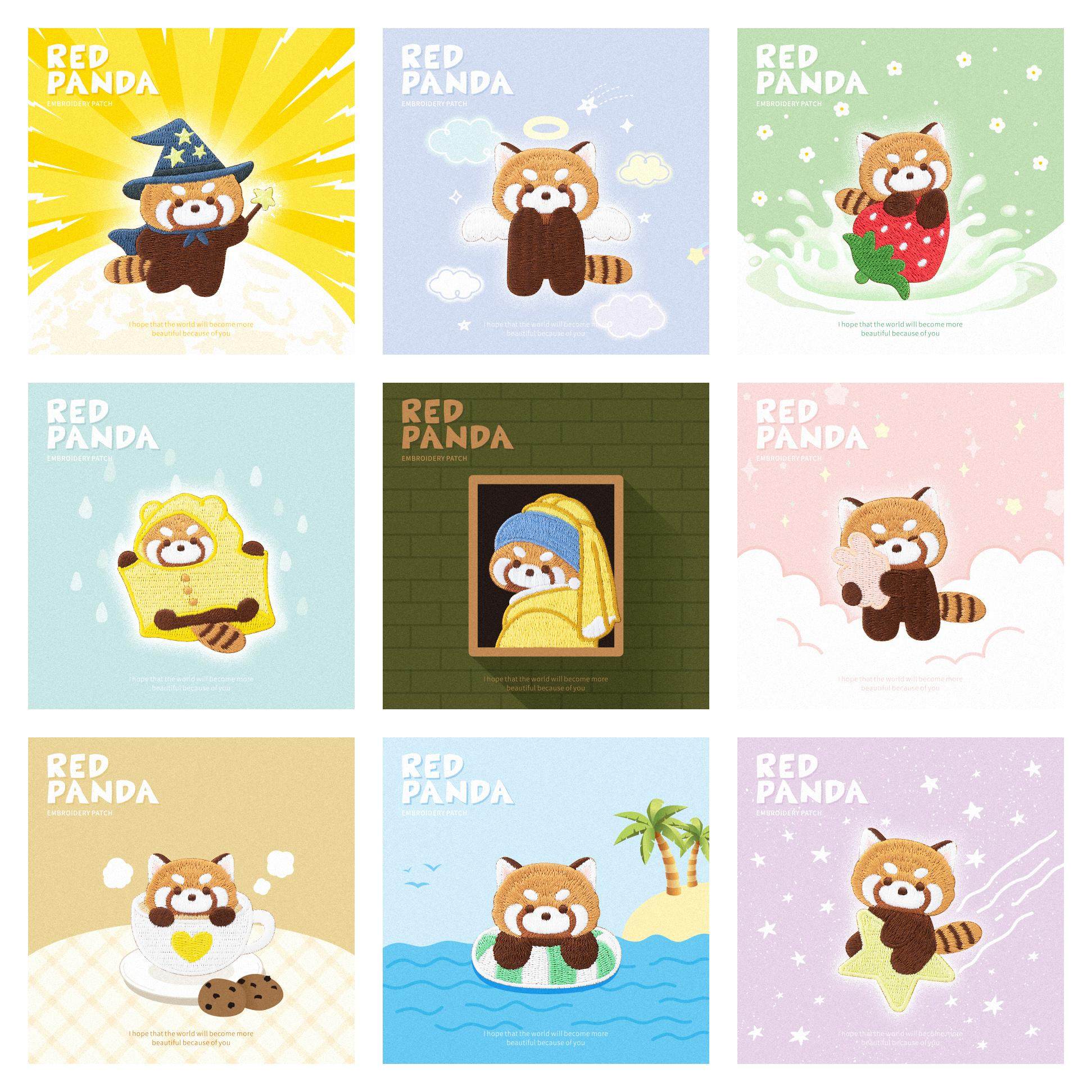 可爱小熊猫刺绣胸针卡通动物别针布艺徽章衣服装饰包包动物园礼品,淘宝优惠券,粉丝福利购,淘宝优惠卷