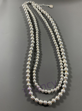 MONET打标银色圆珠短款项链