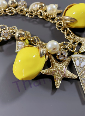 KS打标大颗柠檬吊坠项链手链套装