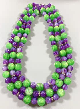 SP打标紫绿撞色星光珠三件套