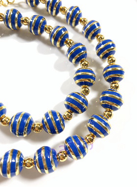 TALB0TS实心质感蓝色珐琅球项链