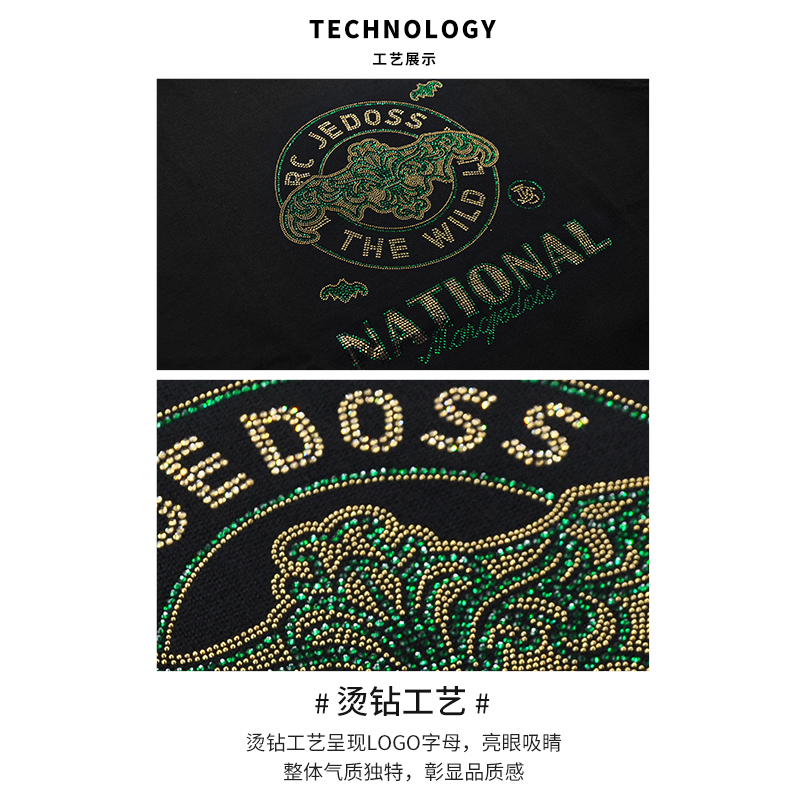 JEDOSS/爵迪斯男装秋冬专柜新款经典绿色烫钻长袖羊毛衫JS175 - 图2