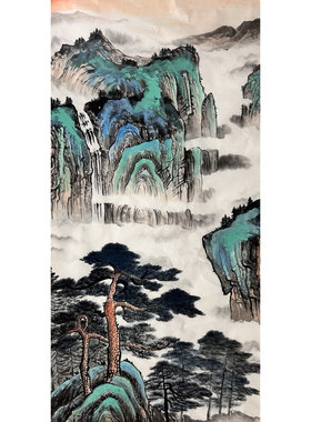 墨香村中堂装饰国画纯手绘书画四尺山水画源远流长ME5062306-11