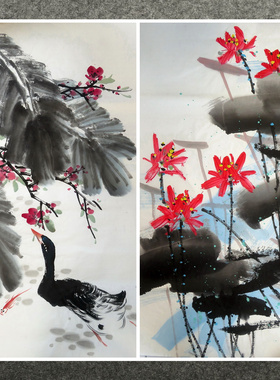 客厅装饰花鸟画墨香村纯手绘