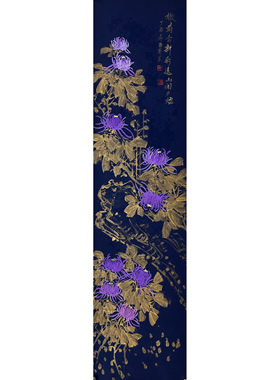 136X34厘米处理装饰国画花鸟纯手绘四尺对开梅兰竹菊MF3081601-8