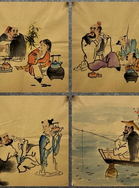 装饰禅意宣纸仿古国画纯手绘画芯