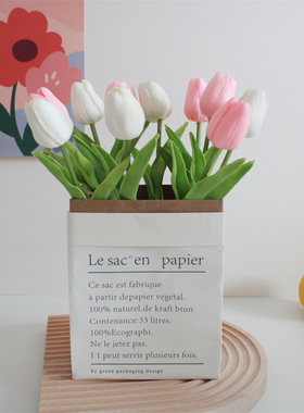 ins仿真郁金香假花花束客厅装饰绢花摆件餐桌干花摆设拍照花保湿