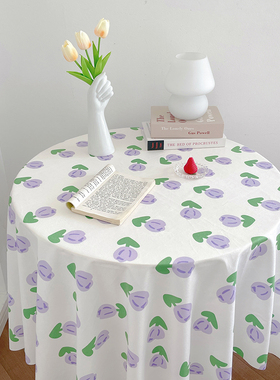 小清新田园风郁金香桌布卧室房间书桌布ins茶几布餐桌床头柜桌垫