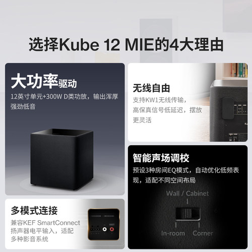 KEF Kube 12 MIE低音炮12英寸大功率重低音有源家用超重低音炮 - 图1