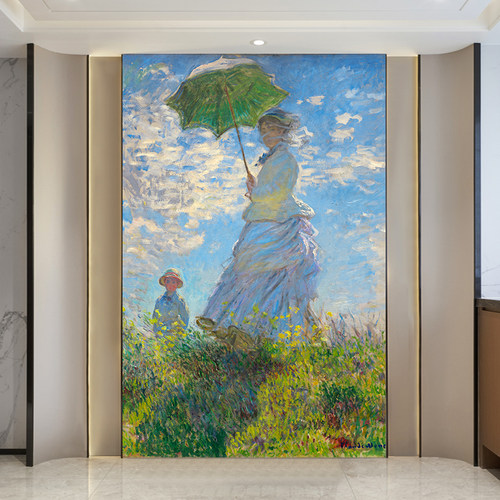 世界名画莫奈油画睡莲日本桥日出印象海报相框墙画客厅餐厅装饰画 - 图2