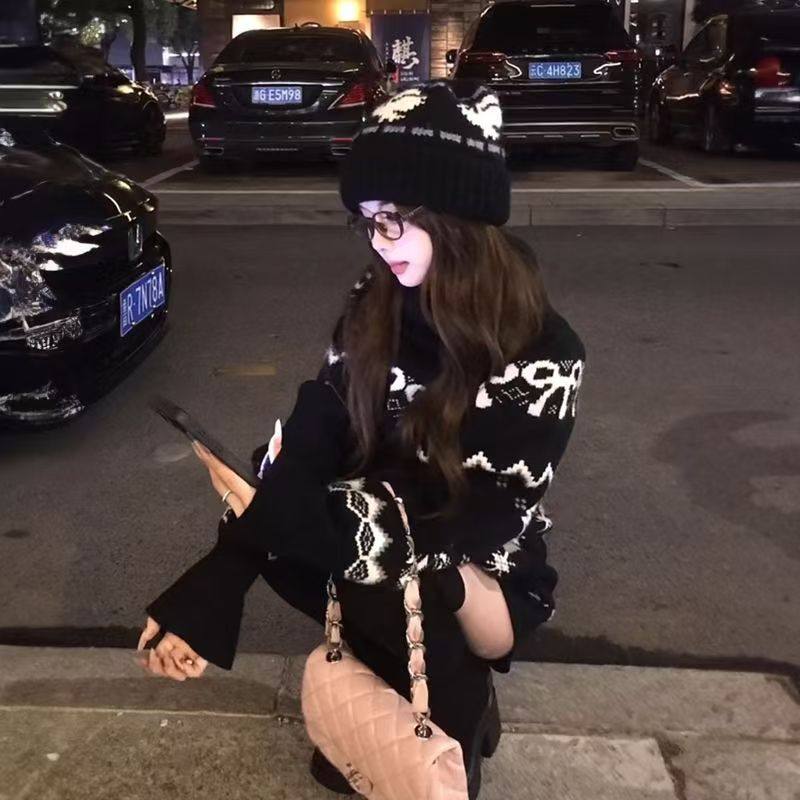 冬季氛围感穿搭高腰针织短裤女+加厚保暖高领费尔岛毛衣两件套装,淘宝优惠券,粉丝福利购,淘宝优惠卷