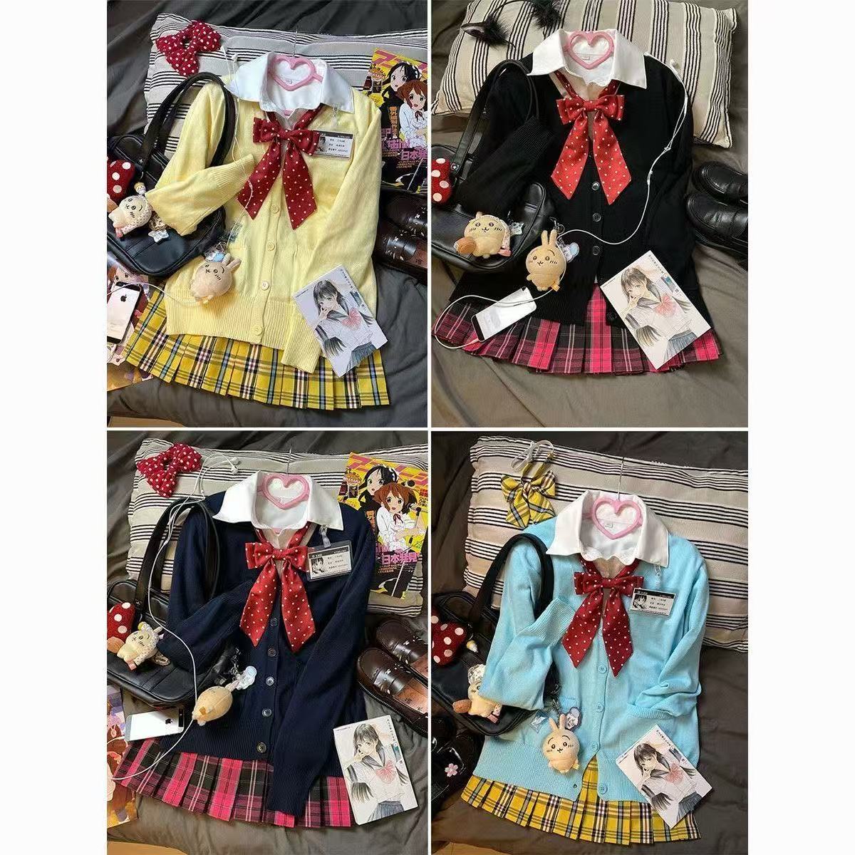 学院风甜美通勤百搭长袖毛衣开衫JK制服穿搭校供秋冬款针织衫外套 - 图3