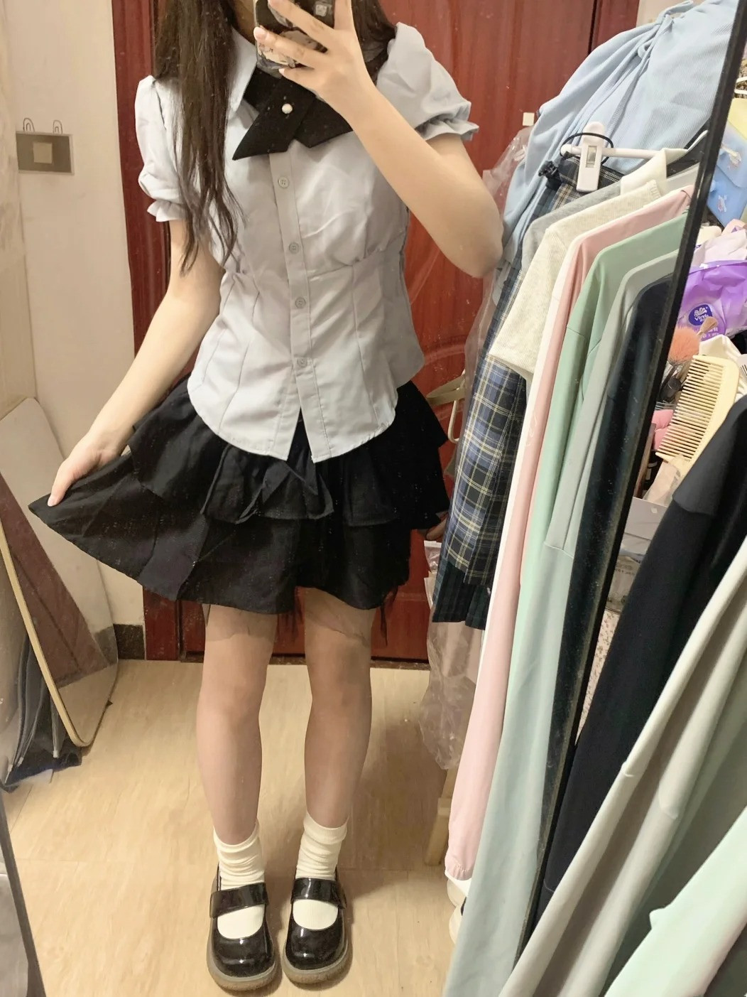 小个子纯欲套装新款学院风女装短裙子春秋款日系JK制服衬衫两件套