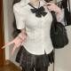 Jk uniform pure lust style waist slimming shirt ແຂນສັ້ນ